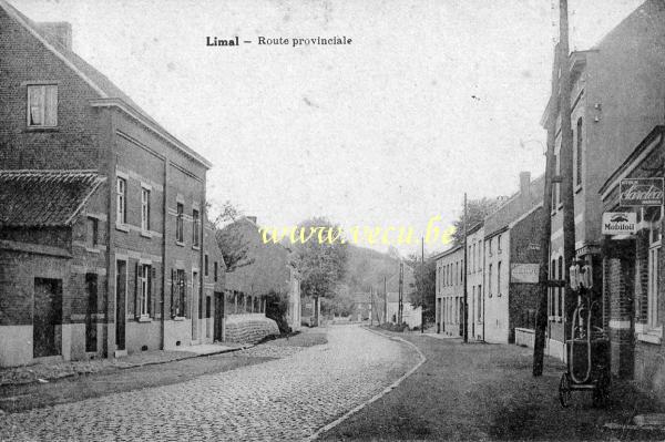 ancienne carte postale de Limal Route provinciale