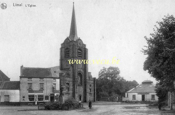 ancienne carte postale de Limal L'église