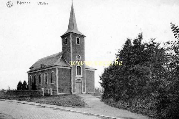 ancienne carte postale de Bierges L'église
