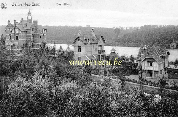 ancienne carte postale de Genval Des villas