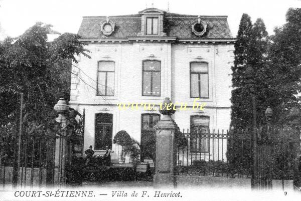 ancienne carte postale de Court-Saint-Etienne Villa de F. Henricot
