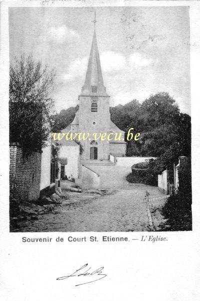 ancienne carte postale de Court-Saint-Etienne L'Eglise