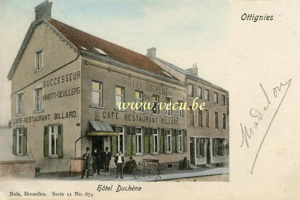 ancienne carte postale de Ottignies Hôtel Duchène