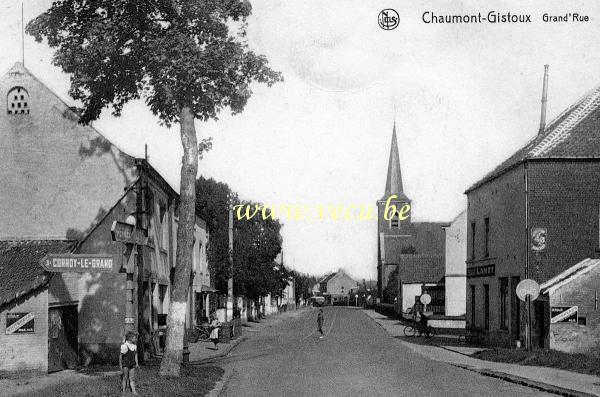 ancienne carte postale de Chaumont-Gistoux Grand'Rue