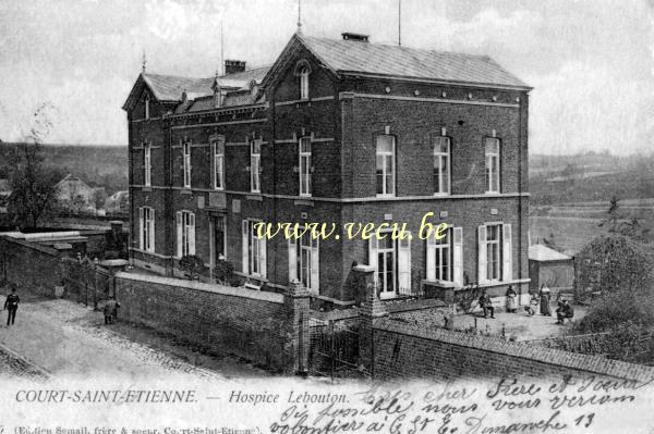 ancienne carte postale de Court-Saint-Etienne Hospice Lebouton