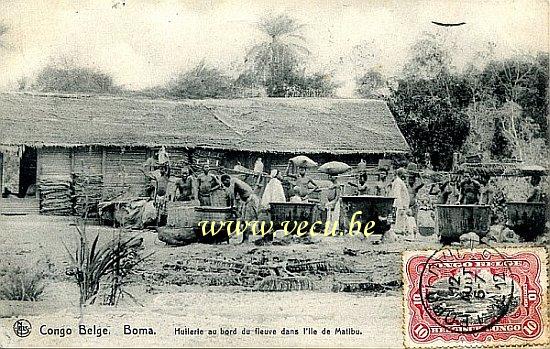 Cpa de Boma Huilerie au bord du fleuve dans l'île de Matibu