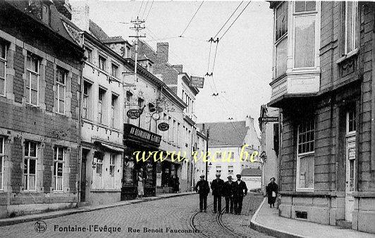 ancienne carte postale de Fontaine-l'Evêque Rue Benoit Fauconnier