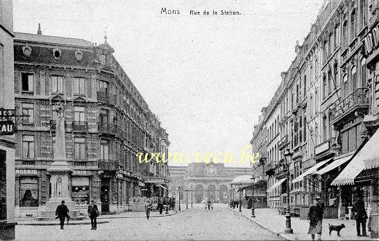ancienne carte postale de Mons Rue de la Station