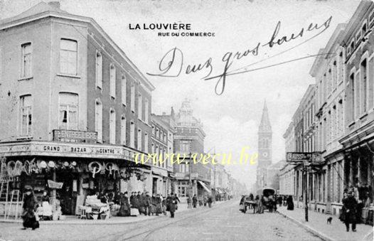 ancienne carte postale de La Louvière Rue du Commerce