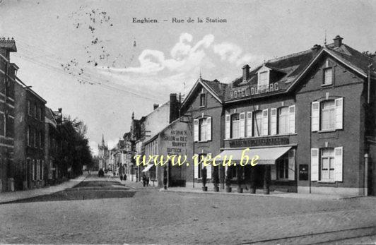 ancienne carte postale de Enghien Rue de la Station