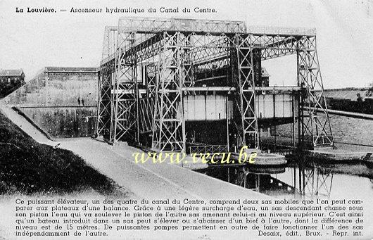 ancienne carte postale de La Louvière Ascenseur hydraulique du Canal du Centre