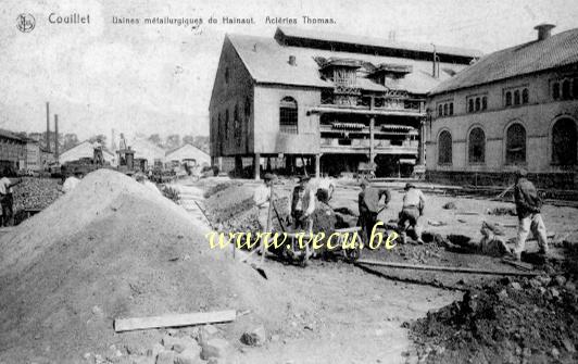 ancienne carte postale de Couillet Usines métallurgiques du Hainaut.