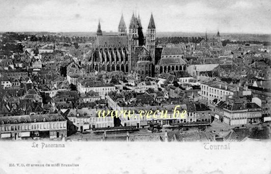ancienne carte postale de Tournai Le panorama