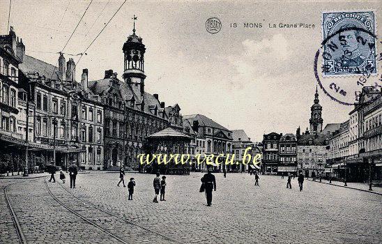 ancienne carte postale de Mons La Grand'Place