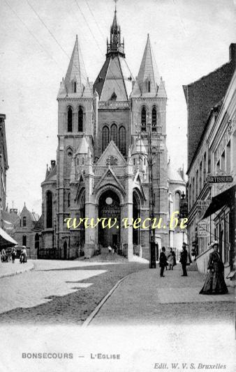 ancienne carte postale de Bonsecours L'église