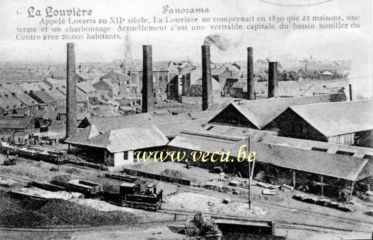 ancienne carte postale de La Louvière Panorama