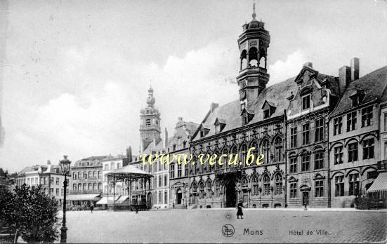 ancienne carte postale de Mons Hôtel de ville