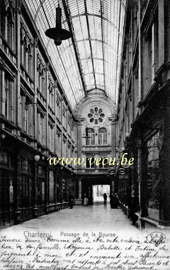 ancienne carte postale de Charleroi Passage de la Bourse