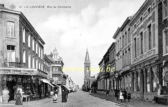 ancienne carte postale de La Louvière Rue du Commerce