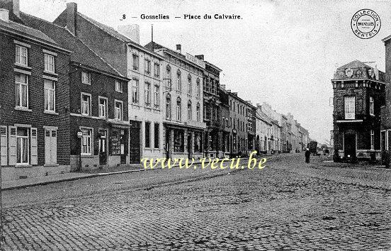 ancienne carte postale de Gosselies Place du Calvaire