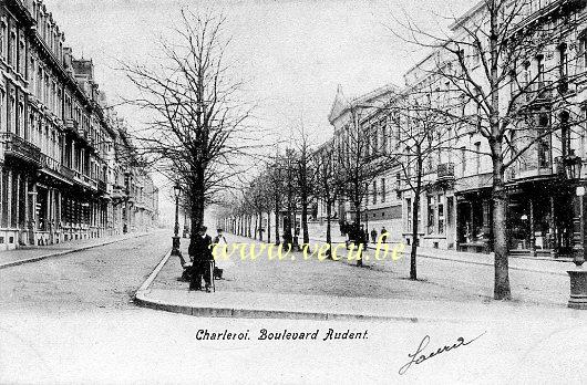 ancienne carte postale de Charleroi Boulevard Audent