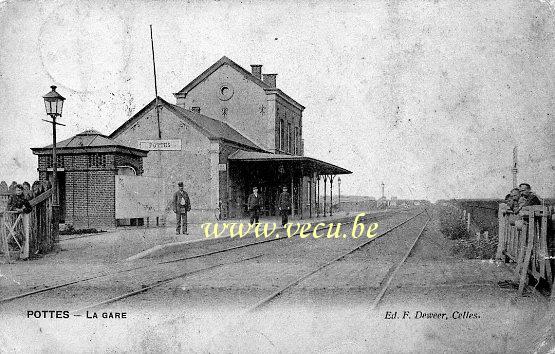 ancienne carte postale de Pottes La Gare