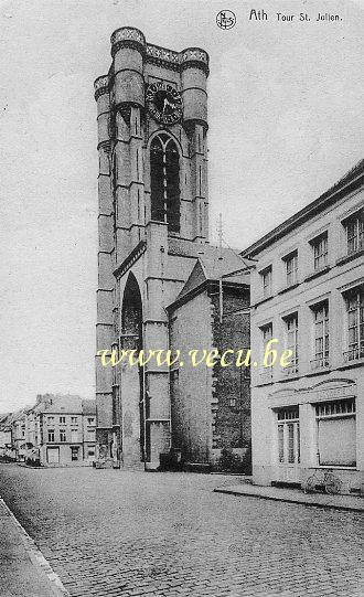ancienne carte postale de Ath Tour St Julien