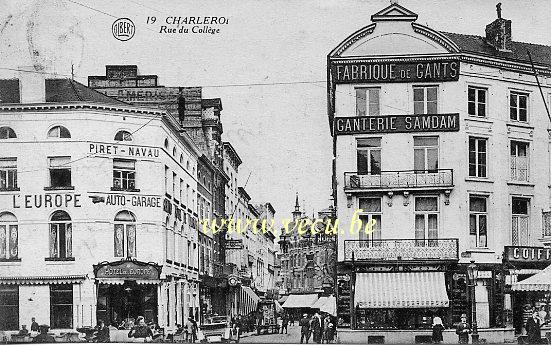 ancienne carte postale de Charleroi Rue du Collège