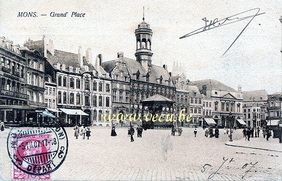 ancienne carte postale de Mons Grand'Place