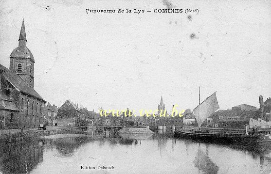 ancienne carte postale de Comines Panorama de la Lys