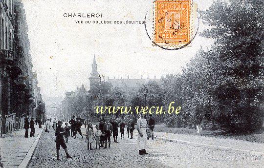 ancienne carte postale de Charleroi Rue du collège des Jésuites