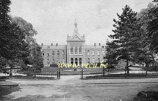 postkaart van Bergen L'Hôpital civil