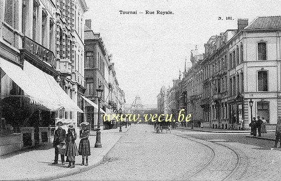 ancienne carte postale de Tournai Rue Royale