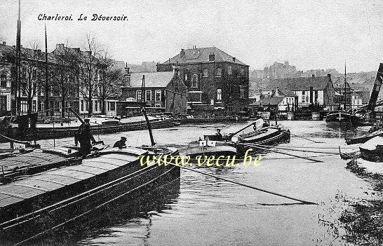 ancienne carte postale de Charleroi Le Déversoir