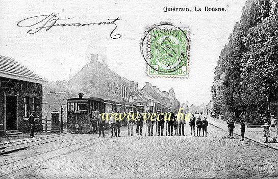 ancienne carte postale de Quiévrain La Douane