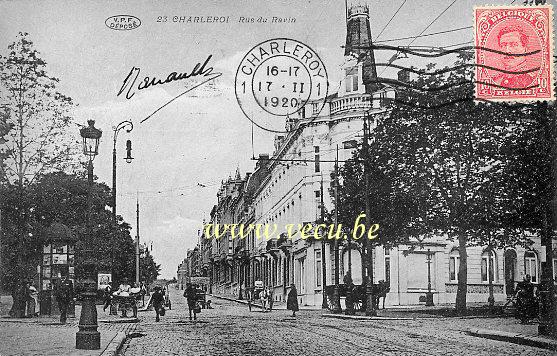 ancienne carte postale de Charleroi Rue du Ravin