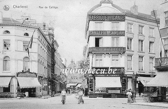 ancienne carte postale de Charleroi Rue du Collège