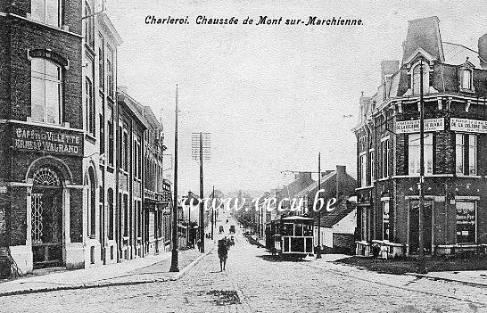 ancienne carte postale de Charleroi Chaussée de Mont-sur-Marchienne