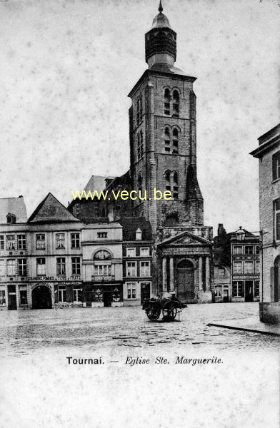 ancienne carte postale de Tournai Eglise Sainte Marguerite