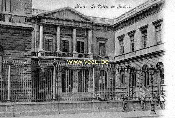 ancienne carte postale de Mons Le palais de justice