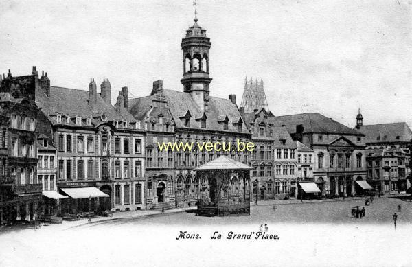 ancienne carte postale de Mons La Grand Place