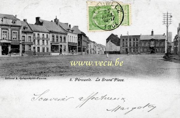 ancienne carte postale de Péruwelz La Grand'Place