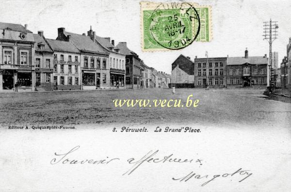 ancienne carte postale de Péruwelz La Grand'Place