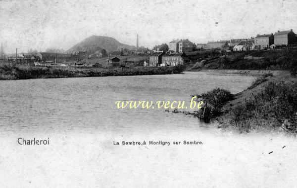 ancienne carte postale de Montignies-sur-Sambre La Sambre à Montignies-sur-Sambre