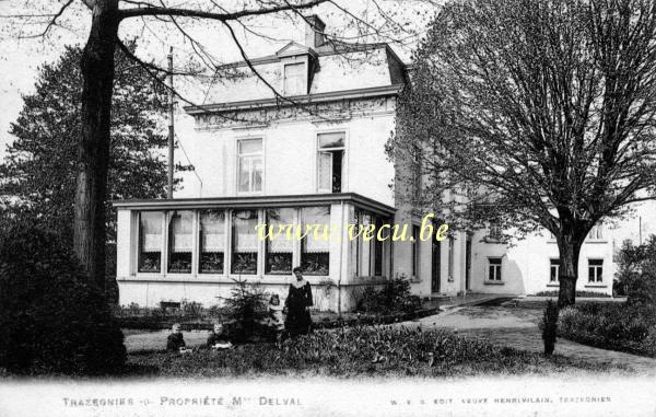 ancienne carte postale de Trazegnies Propriété de Mme Delval