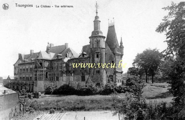 ancienne carte postale de Trazegnies Le Château Vue extérieure