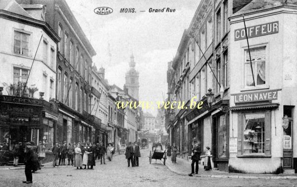 ancienne carte postale de Mons Grand' Rue