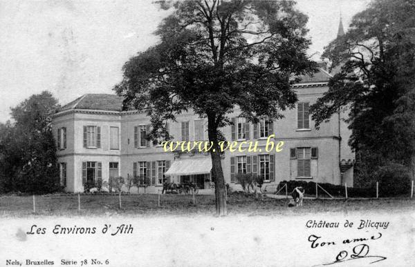 ancienne carte postale de Blicquy Château de Blicquy