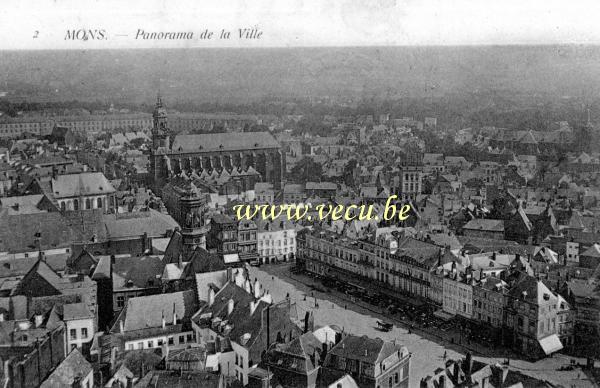 ancienne carte postale de Mons Panorama de la ville