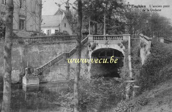 ancienne carte postale de Enghien L'ancien pont de la Dodane